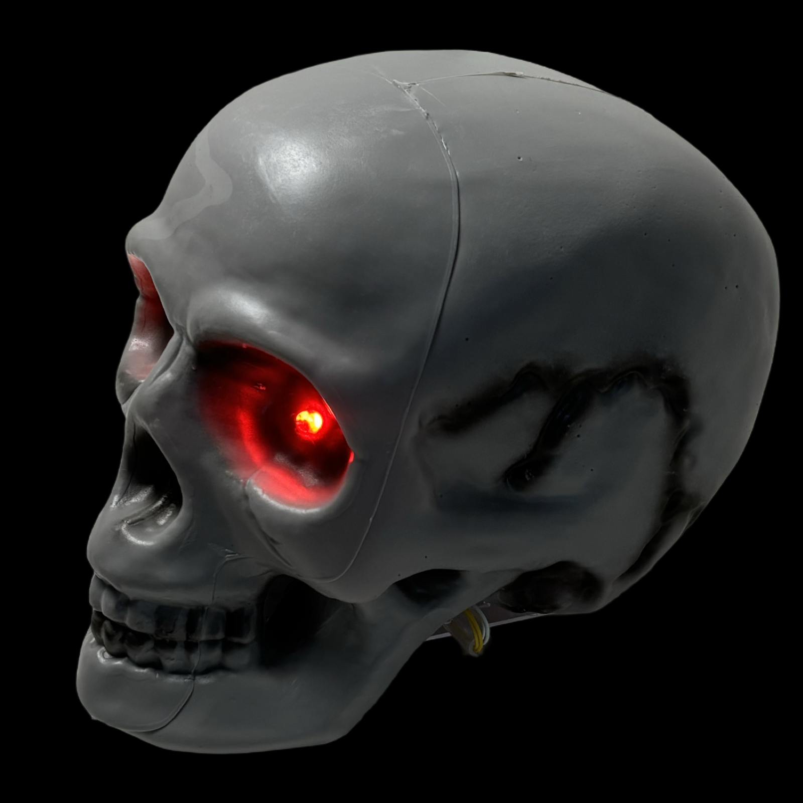 7" Light Up Skull Head Halloween Decor In Red Or Green - 3 Light Modes