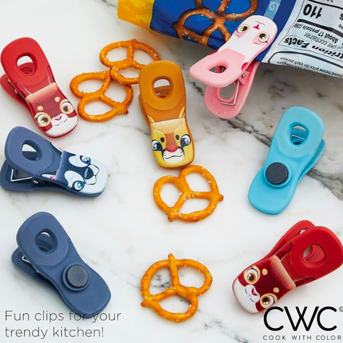 10pc Magnetic Bag Chip Clip Set w/ Strong Hold- Cute Animals