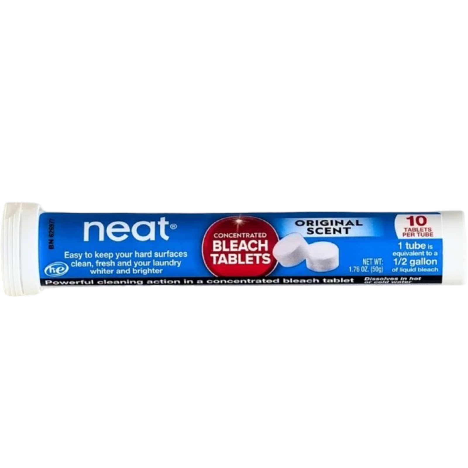 Neat Concentrated Bleach Tablets, Original Scent, 10 Count Tube