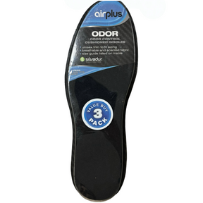 3pk Airplus Unisex Odor Control Cushioned Insoles w/ Charcoal