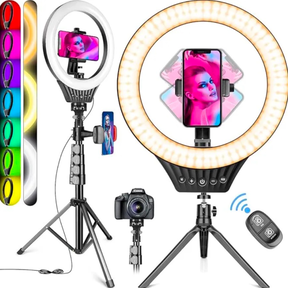 10" RGB Selfie Ring Light Kit w/Tripod Stand & Remote