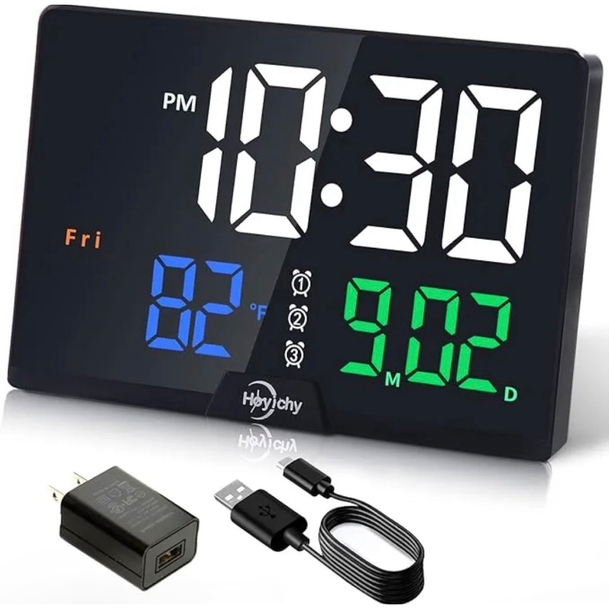 Large Number LED Digital Calendar Alarm Clock With Temperature