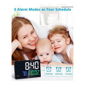Large Number LED Digital Calendar Alarm Clock With Temperature