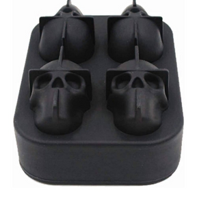 2pk of 3D Silicone Skull Ice Molds, Easy Release - For Drinks or Candy Making