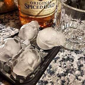 2pk of 3D Silicone Skull Ice Molds, Easy Release - For Drinks or Candy Making