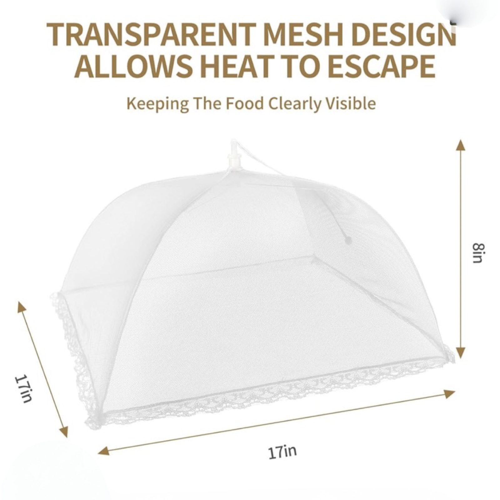 3pk 17" x 17" Large Pop-Up Food Tents, Covers For Outdoors - Keep Bugs Off!