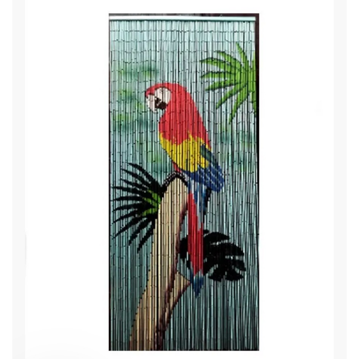 72" x 36" Bamboo Beaded Curtain w/ Grommets - Parrot Style