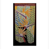 72" x 36" Bamboo Beaded Curtain w/ Grommets - Birds Of Paradise Style