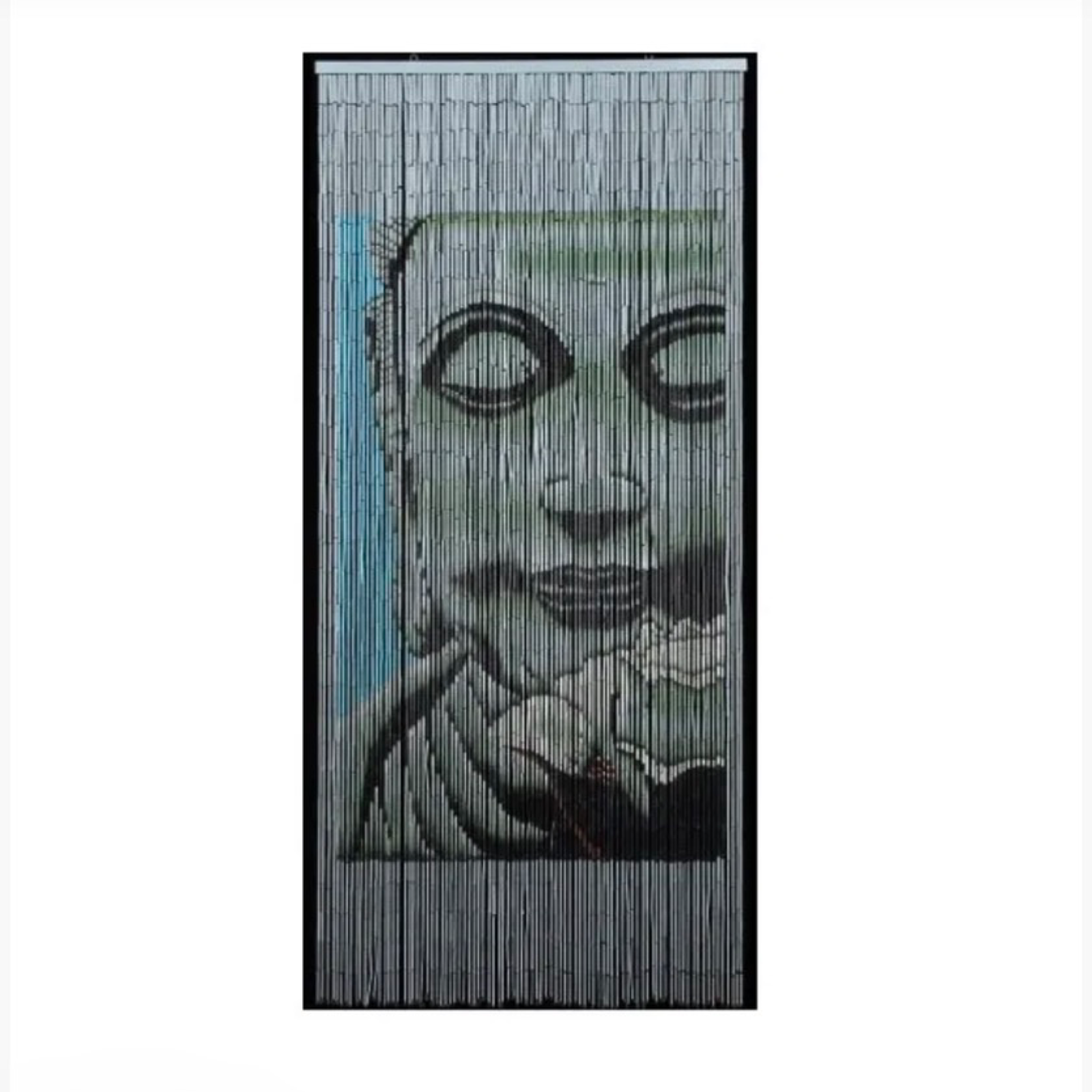 72" x 36" Bamboo Beaded Curtain w/ Grommets - Buddha Style