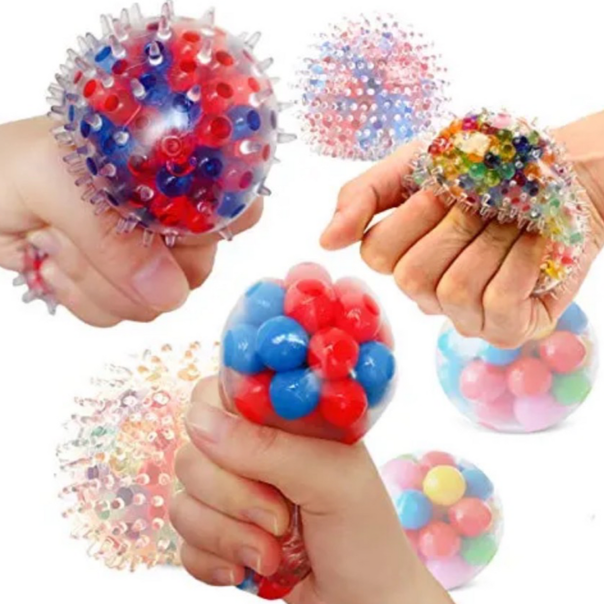 4pk of 2.5" Silicone Fidget Stress Release Balls - Hours Of Entertainment!