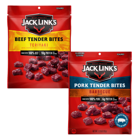 2pk 3.5oz Jack Link's Jerky Tender Bites - Beef Teriyaki & BBQ Pork