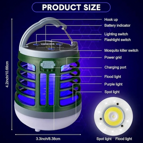 2pk 3-in-1 Bug Zapper w/ Spotlight & Floodlight Functions - Waterproof