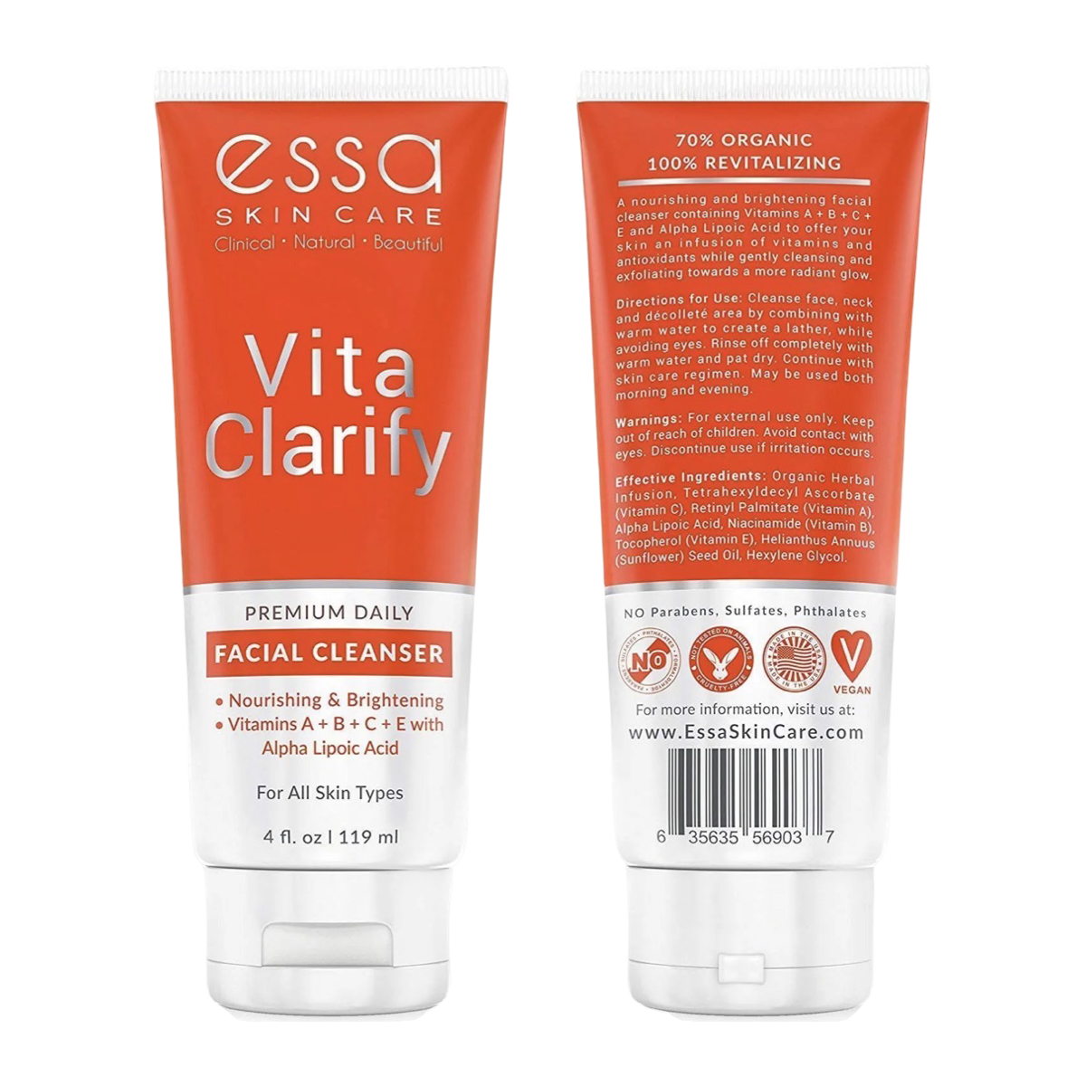 Vita Clarify 4oz Organic Facial Cleanser w/ Vitamin C