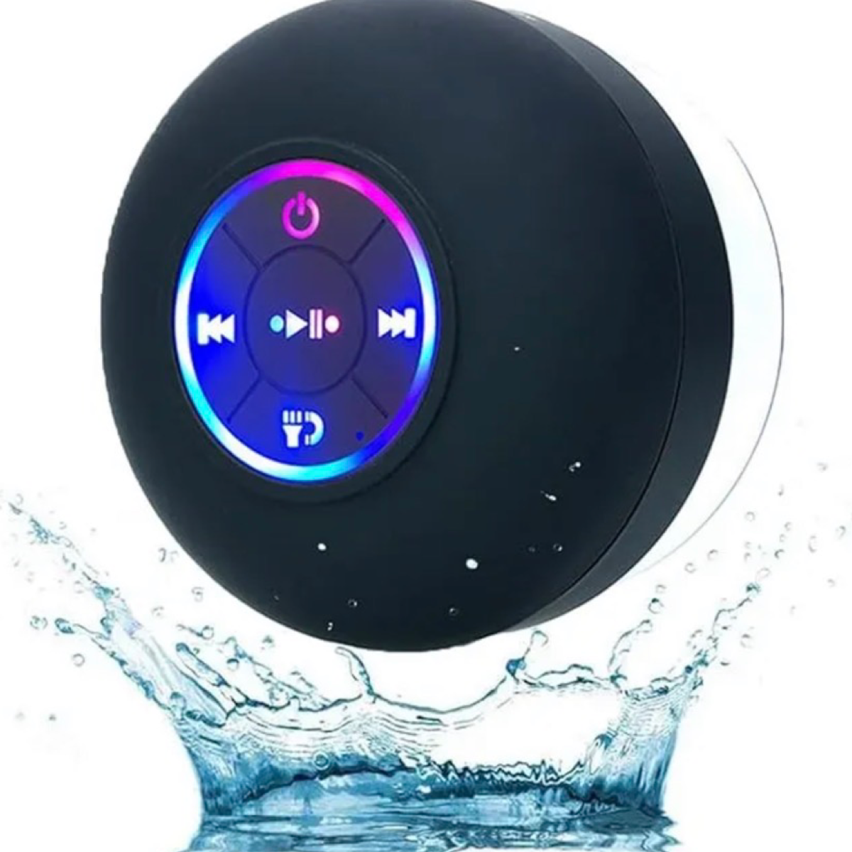 IPX4 Mini Bluetooth Suction Shower Speaker – Waterproof & LED Lighted