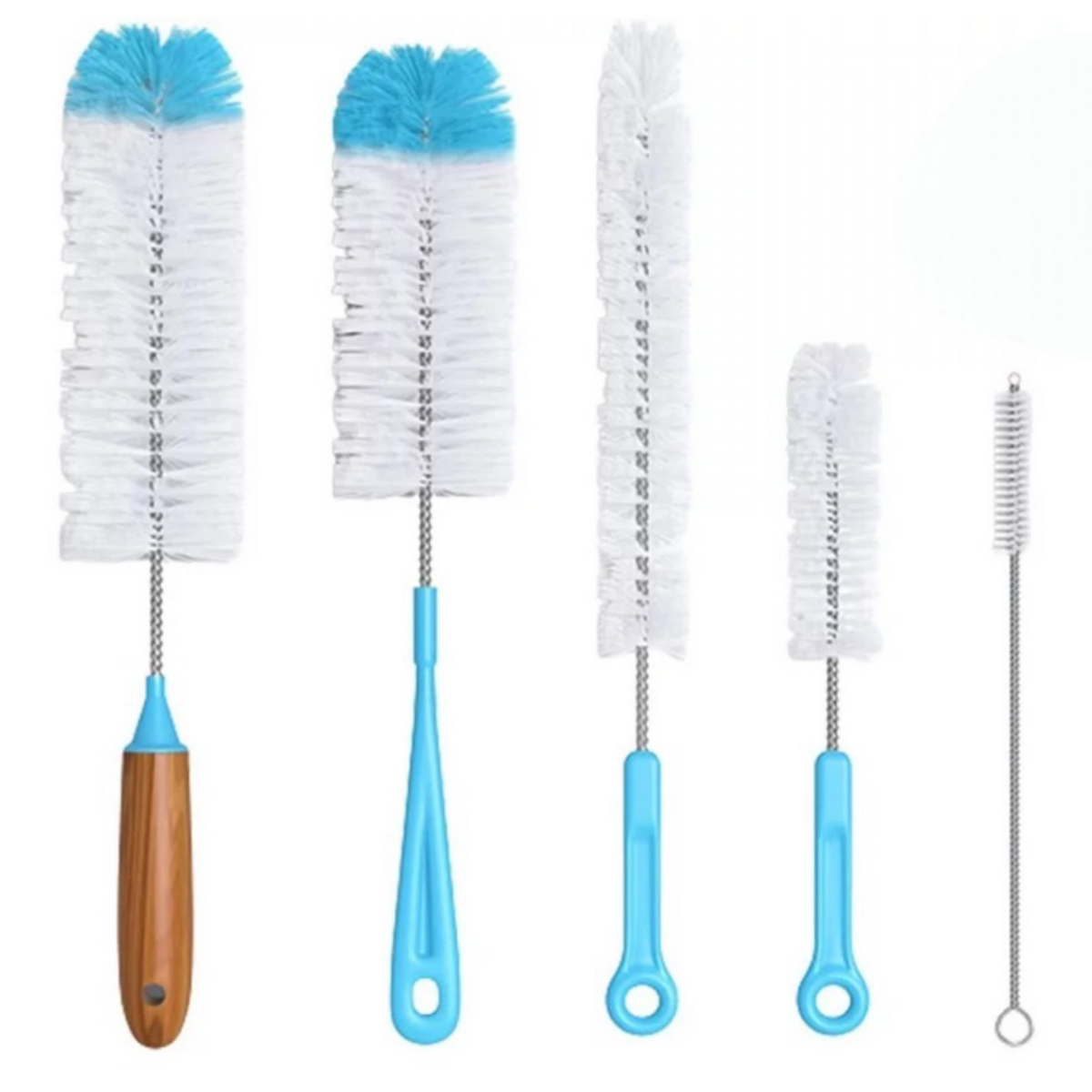 5pc Cleaning Brush Set For Bottles, Containers & Hard To Reach Places