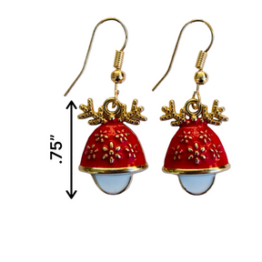 5 Pairs Cute Holiday Enamel Earrings w/ Backs - Christmas & Winter Fun!