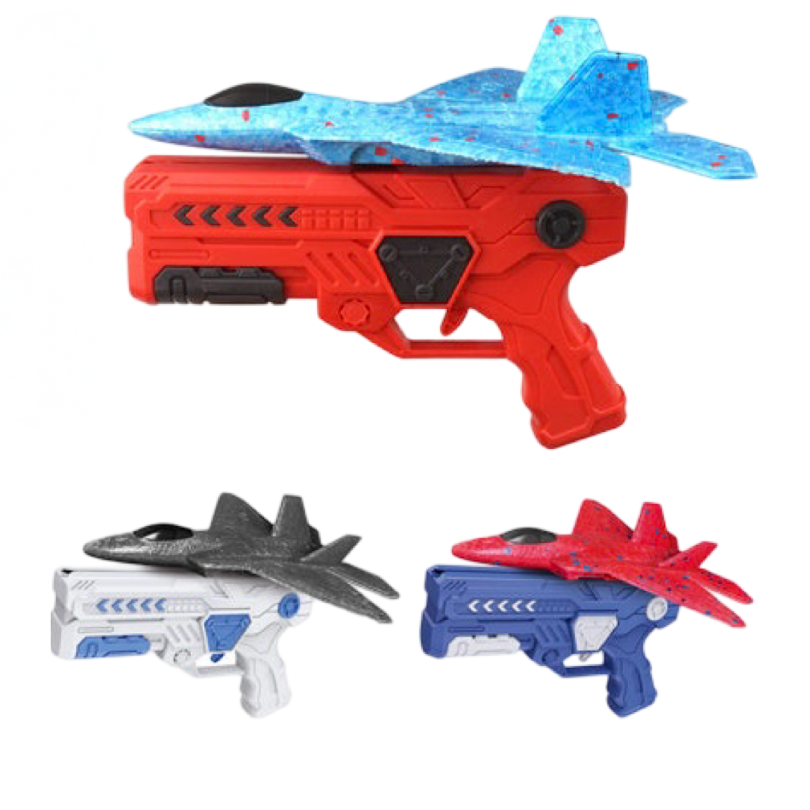 Foam Airplane Launcher Gun, Indoor/Outdoor - Flies Up To 30 Feet!