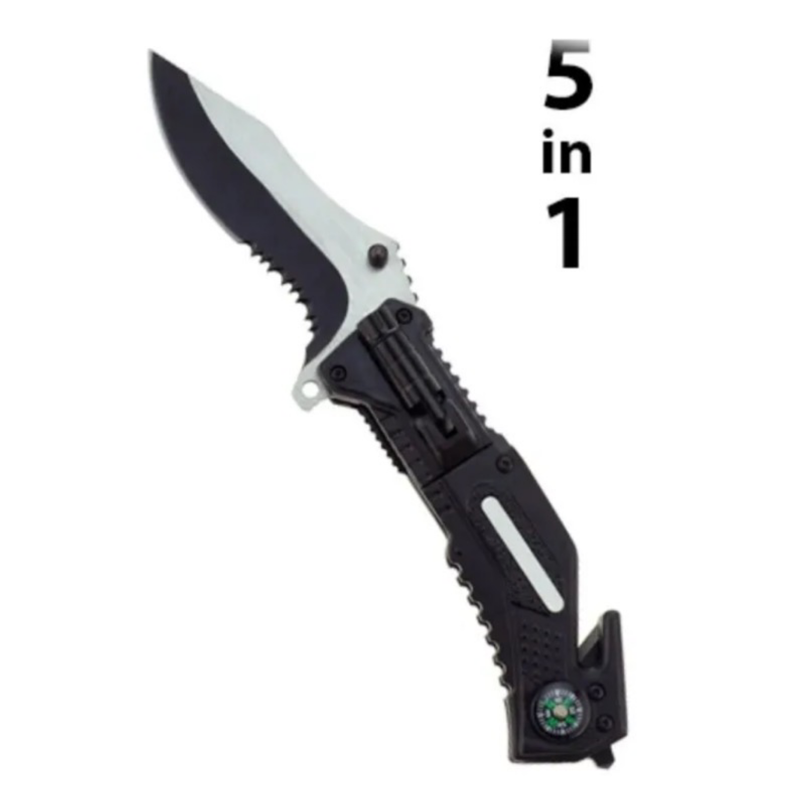 Diamond Visions Tactical Pocket Knife w/ Flashlight – 5 in 1