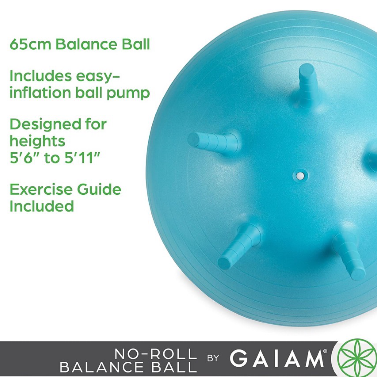 25.5" Gaiam No Roll Ergonomic Balance Ball Office Chair - With Pump