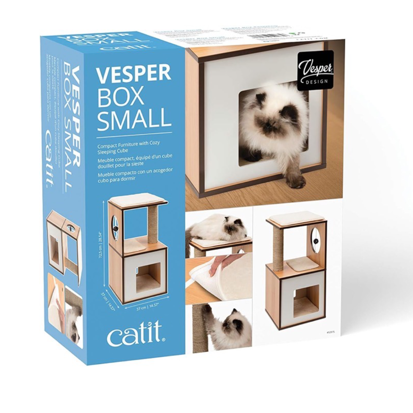 Vesper Walnut All-in-One Cat Tree Box By Catit