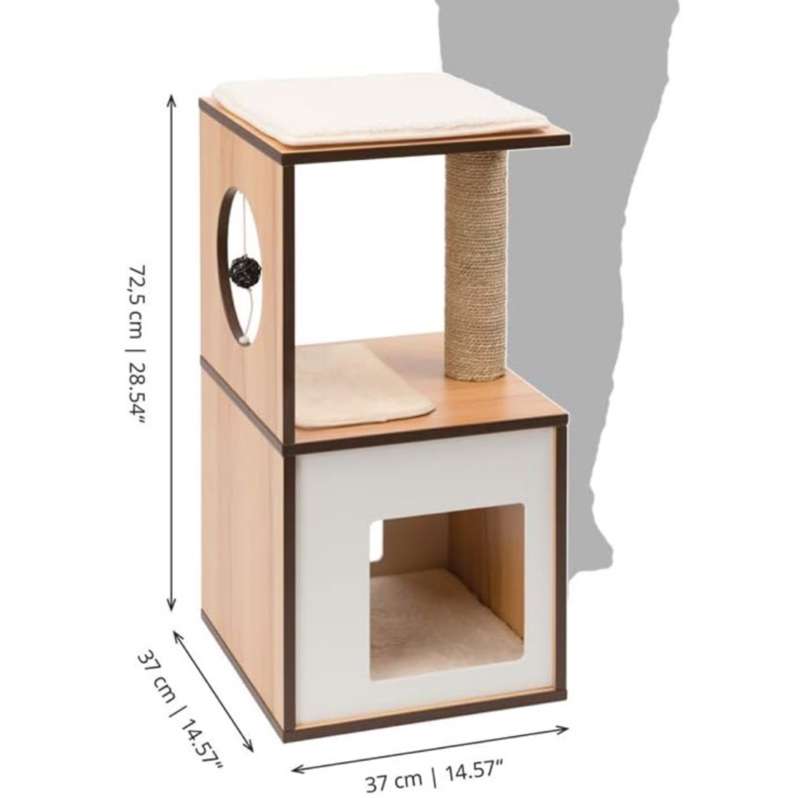 Vesper Walnut All-in-One Cat Tree Box By Catit