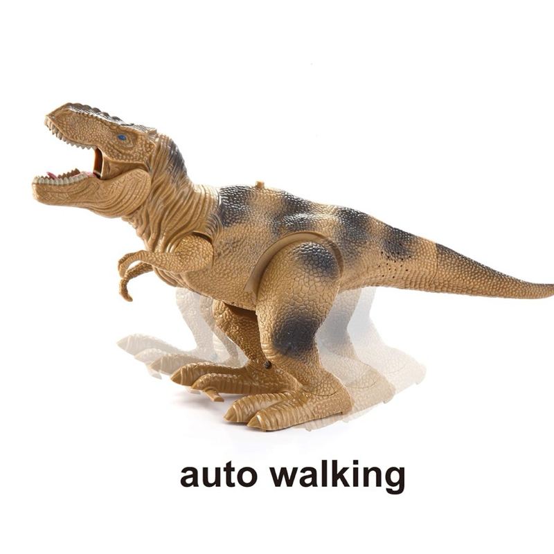 2pk Joyin Electronic Dinosaurs T-Rex & Triceratops - Auto Walking, Sound & Light!