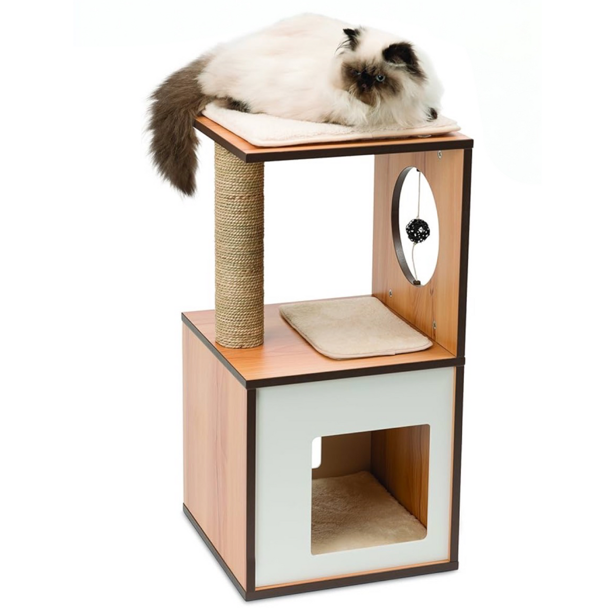 Vesper Walnut All-in-One Cat Tree Box By Catit