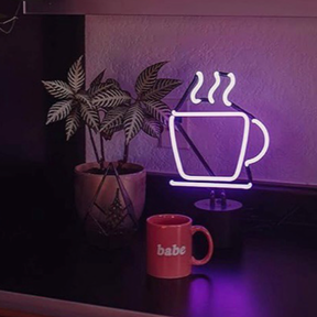 14" x 8" LED Neon Coffee Cup Light by AMPED - Great for Coffee Bars!