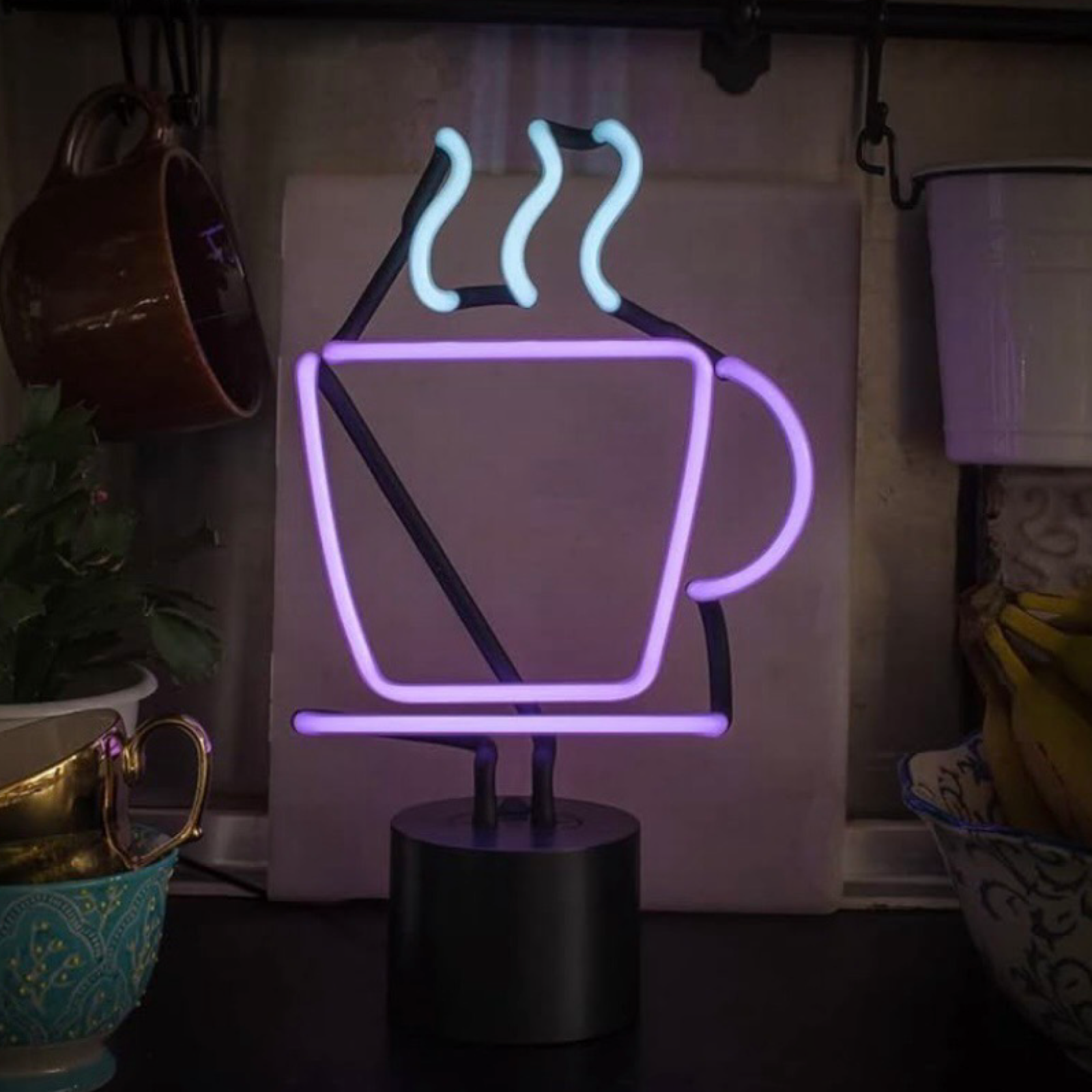 14" x 8" LED Neon Coffee Cup Light by AMPED - Great for Coffee Bars!