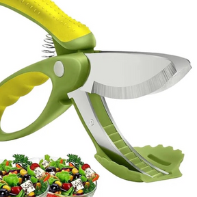 Nish Double Blade Salad Scissors, Veggie Chopper - Easy Fix For Salads!