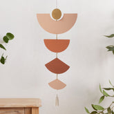 32" Metal Terracotta Geometric Wall Décor w/ Tassel