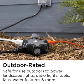 UltraPro 15ft Extension Cord Hub With 5 Grounded Outlets- Indoor/Outdoor