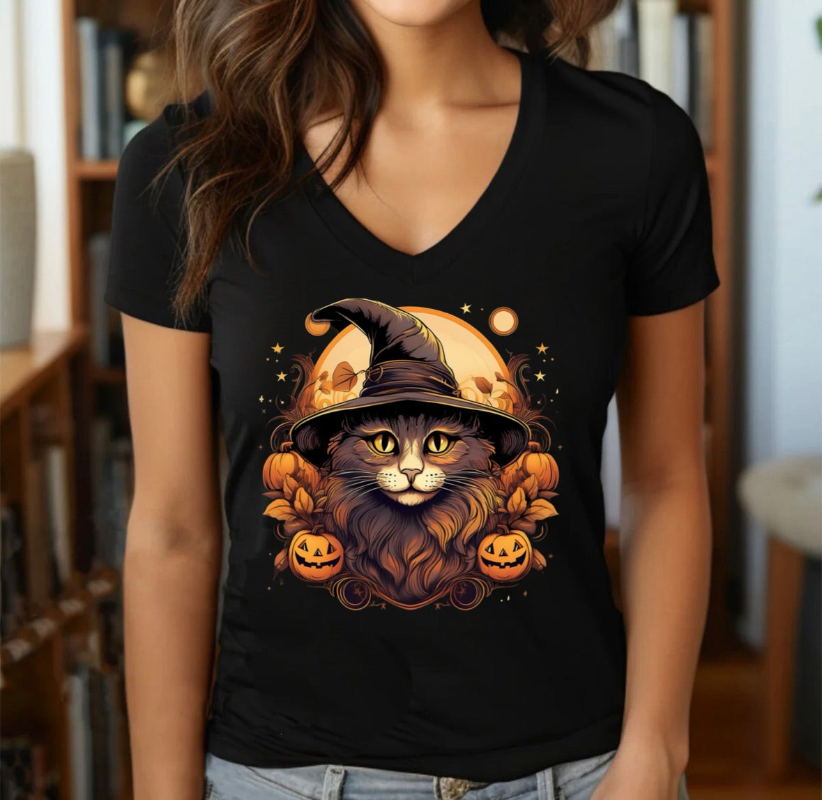 "Halloween Cat" Premium Midweight Ringspun Cotton T-Shirt - Mens/Womens Fits