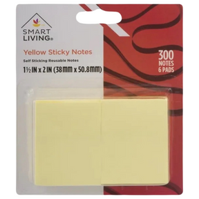 300 Yellow 1.5" x 2" Self Adhesive Sticky Notes - 50 Per Pad
