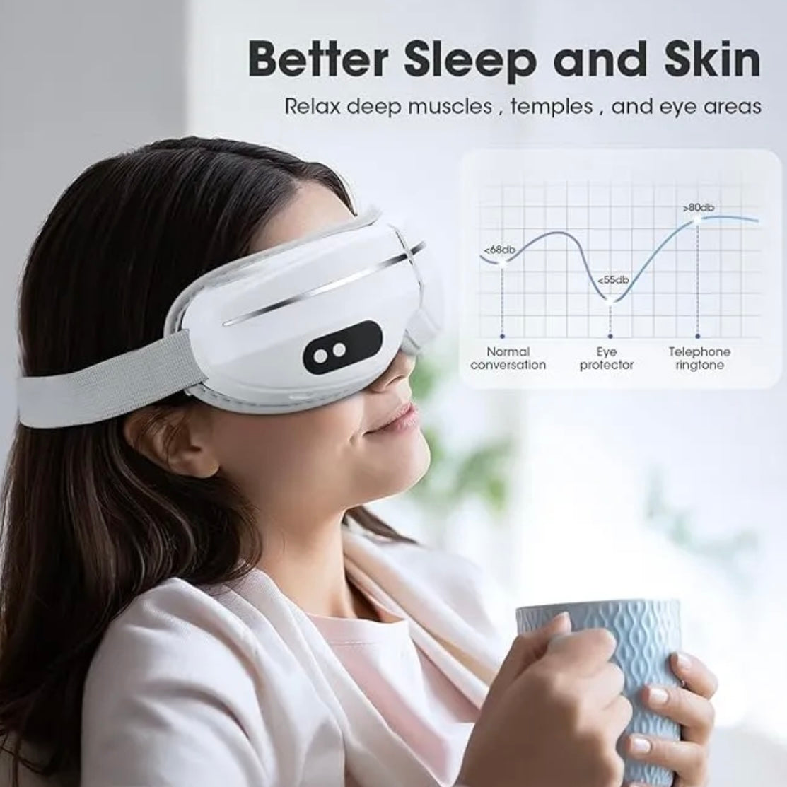 Brevity Eye Massager With Heat – Wireless Rechargeable Eye Mask With Music