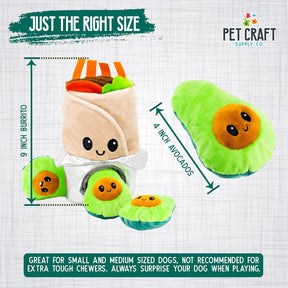 4pc Pet Craft 2-in-1 Interactive Plush Hide & Seek Dog Toy