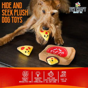 4pc Pet Craft 2-in-1 Interactive Plush Hide & Seek Dog Toy