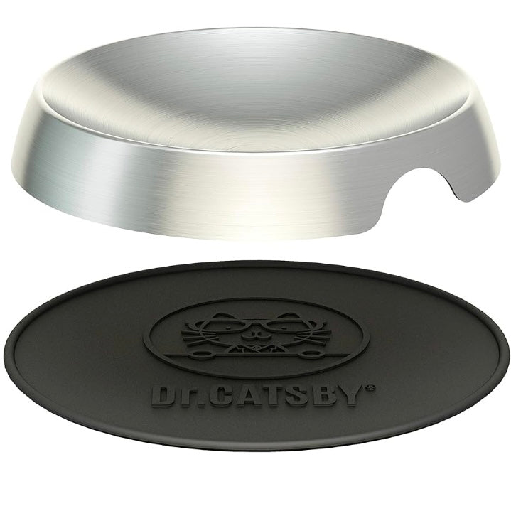 Dr. Catsby's Stainless Steel Food Bowl for Whisker Relief