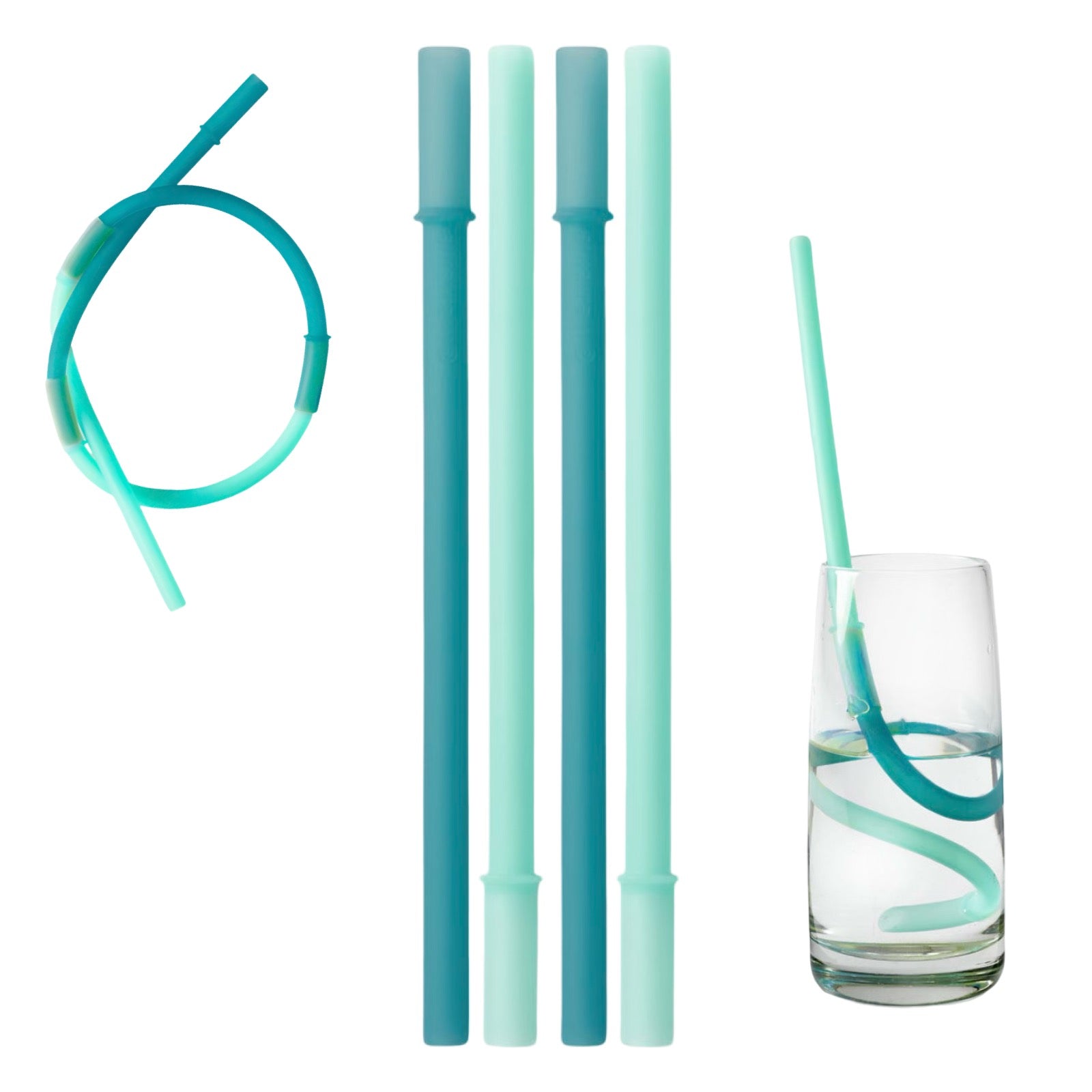 GoSili 4pc Reusable Connectable SiliStraw Silicone Straws