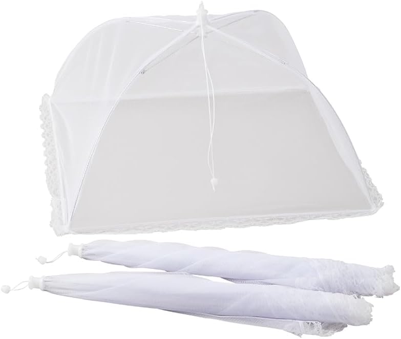 3pk 17" x 17" Large Pop-Up Food Tents, Covers For Outdoors- Keep Bugs Off!