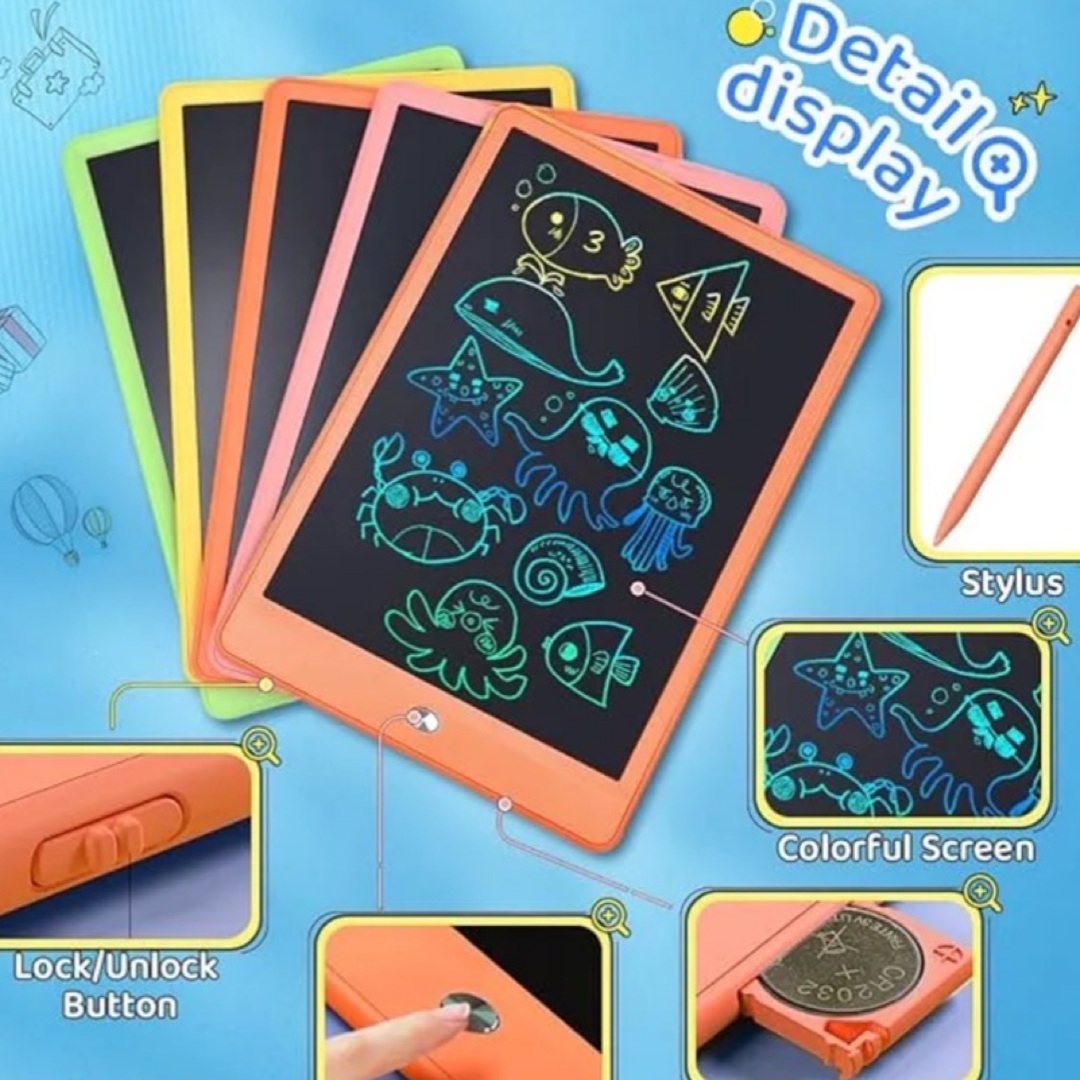 10" Colorful LCD Writing Tablet Doodle Board, Spark Your Creativity - Save Paper!