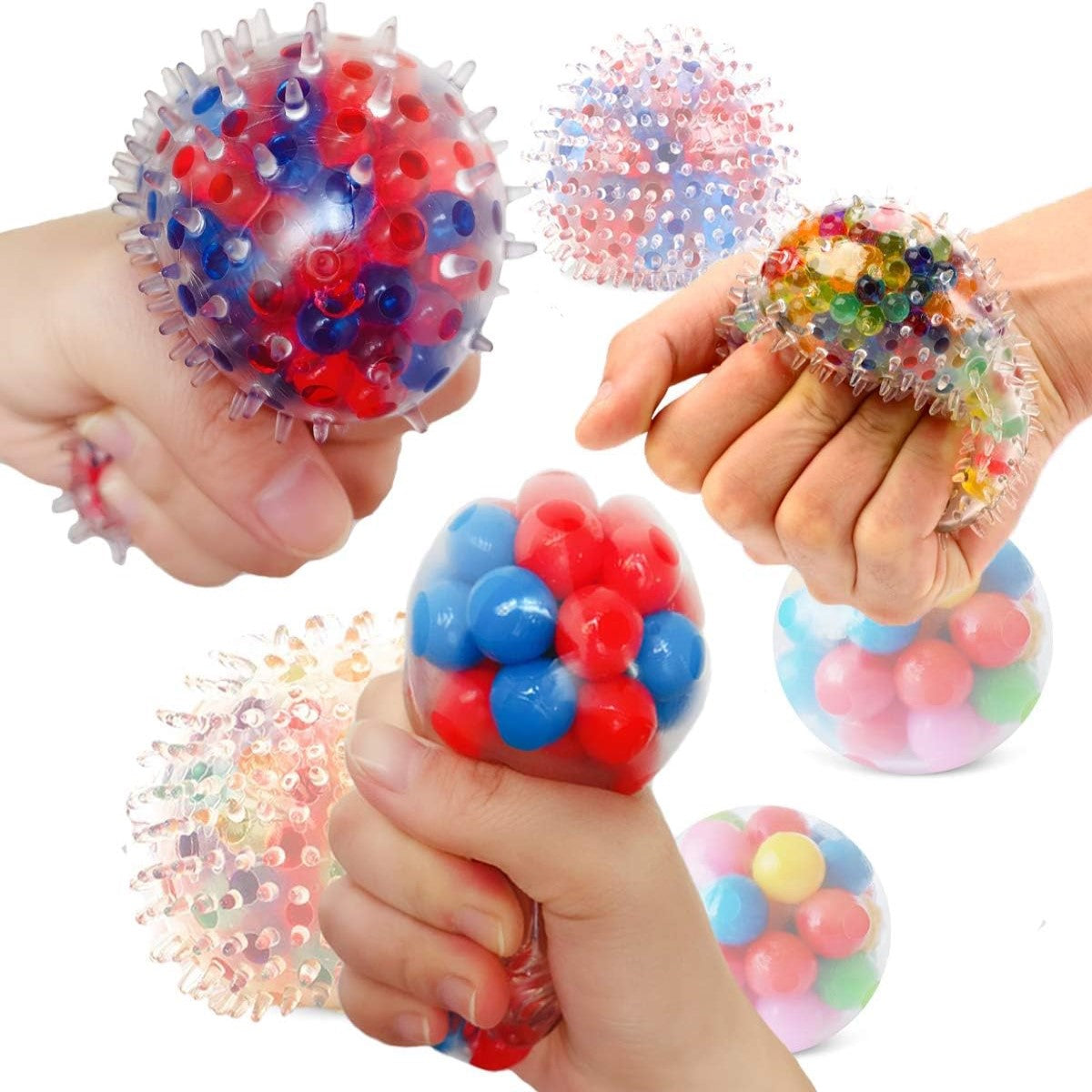 4pk of 2.5" Silicone Fidget Stress Release Balls - Hours Of Entertainment!