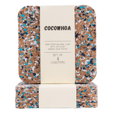 COCOWHOA Set of 4 Cork Coasters For Drinks - Made From Recycled Material