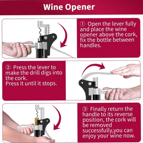 9pc Mixi Wine Opener Set w/ Corkscrew, Foil Cutter, Thermometer, Stoppers & More