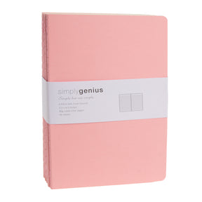 6pk Simply Genius 92pg Soft Cover A5 Journal – 5.5” x 8.3”