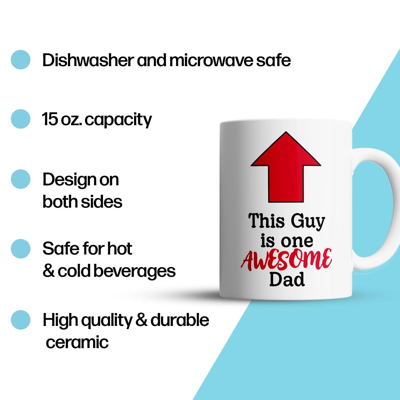 This Guy Is One Awesome Dad Large 15oz Mug - Funny Gift for Dad