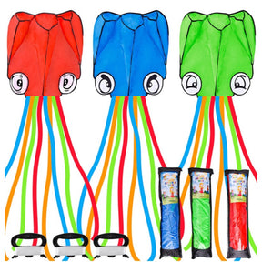 3pk of 15ft Octopus Kites By Joyin - Green, Red & Blue