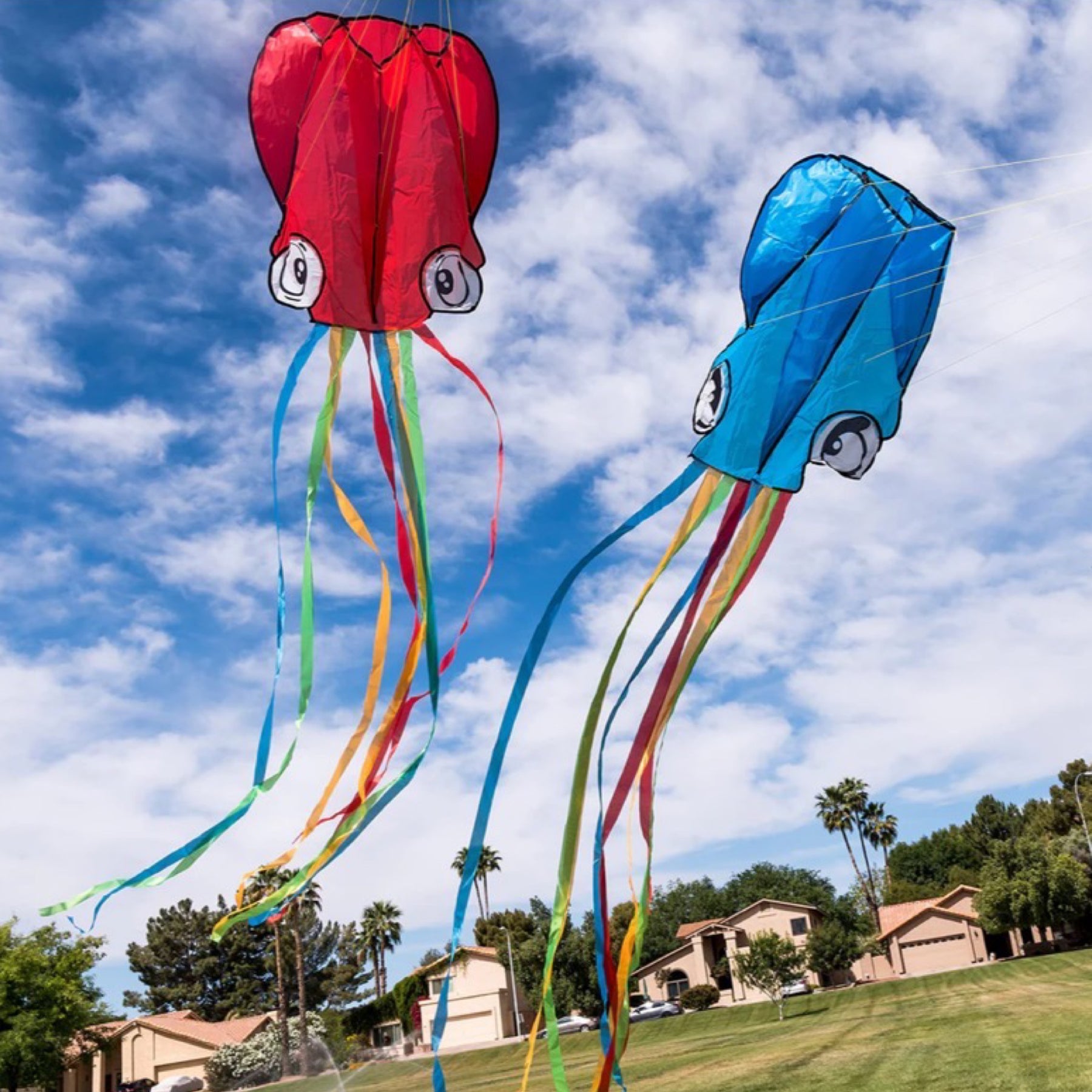 3pk of 15ft Octopus Kites By Joyin - Green, Red & Blue