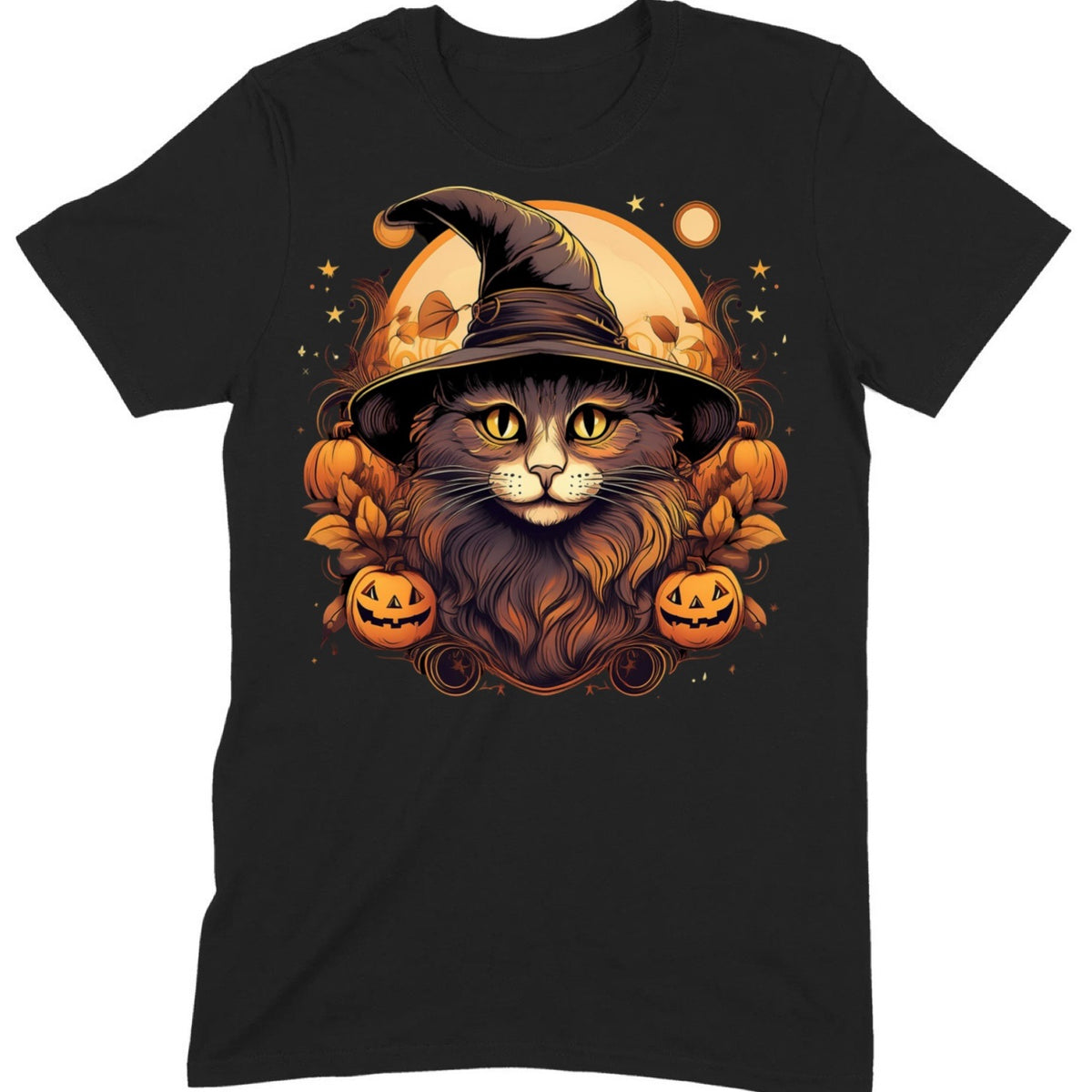 "Halloween Cat" Premium Midweight Ringspun Cotton T-Shirt - Mens/Womens Fits