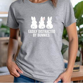 "Easily Distracted Bunnies" Premium Midweight Ringspun Cotton T-Shirt - Mens/Womens Fits